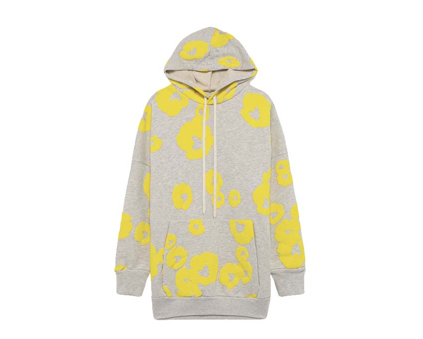 Autry Flowers Hoodie Grau Gelb — Kapuzenpullover Blumenmotiv bestickt Premium Lifestyle