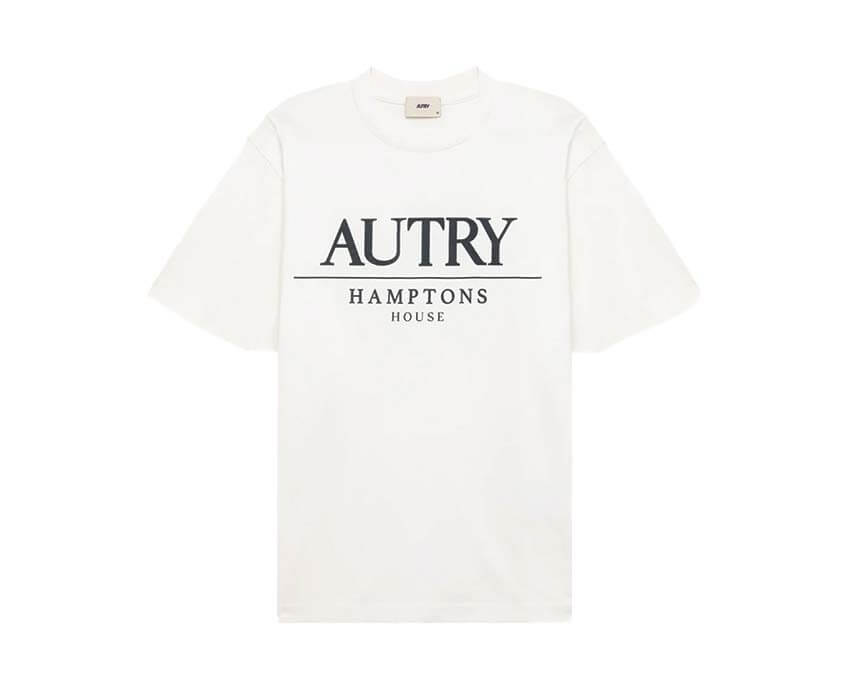 Autry T-Shirt Hamptons House Logo Bianco — t-shirt logo cotone premium lifestyle Autry