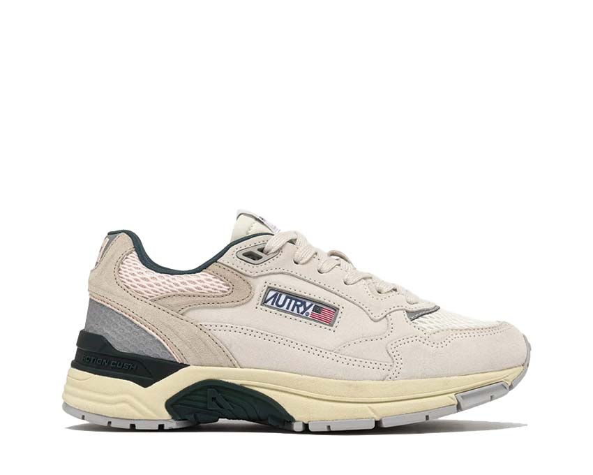 Autry Hyperway Low W Daim/Mesh Blanc/Rose — sneaker femme mesh blanc rose pastel technique