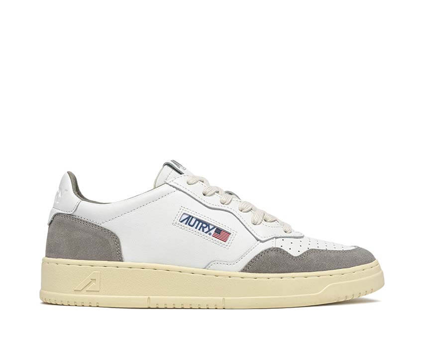Autry Medalist Low Fil à Fil — sneaker homme cuir bicolore texturé sport