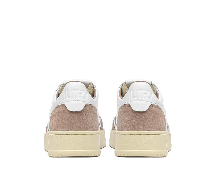 Autry Medalist Low Blanc détail — cuir blanc logo Autry femme Medalist