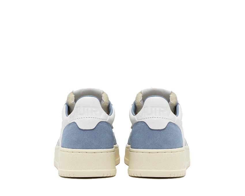 Autry Medalist Low W Goat Suede White Street suola — suola in gomma vintage