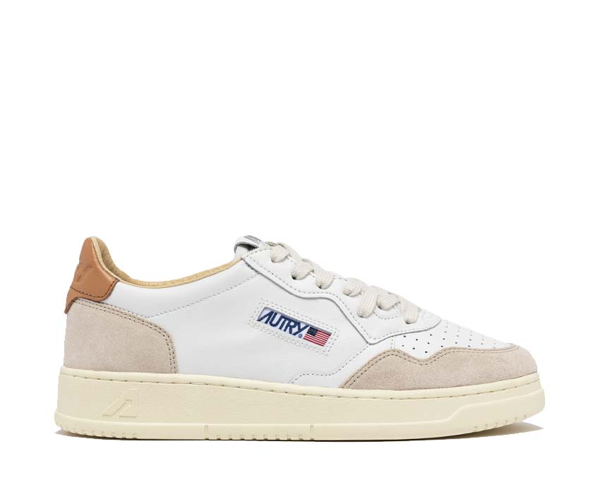 Autry Medalist Low Cuir/Daim Sandstorm — sneaker homme cuir daim sable désert