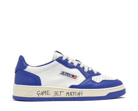 Autry Medalist Low Match Bic White Pale Blue — sneaker homme cuir bicolor