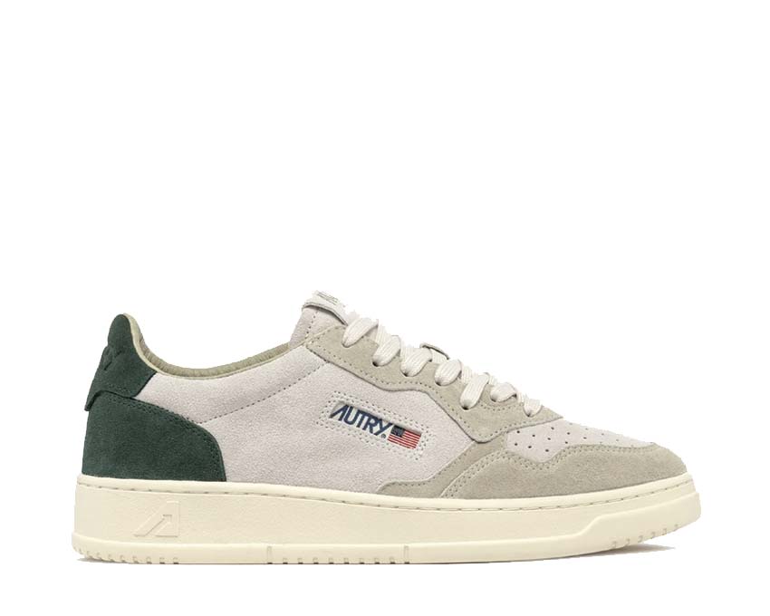 Autry Medalist Low Tricolore Suede Bottle Papyrus — Herren-Sneaker Leder Retro Sport