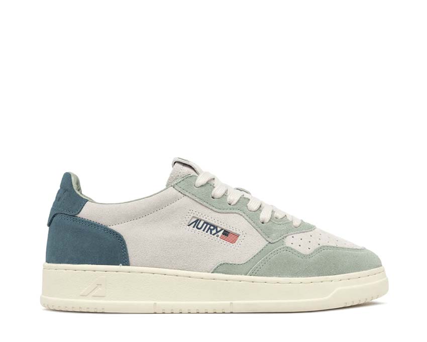 Autry Medalist Low Tricolor Griffon Jade — Damen Leder Wildleder Tricolor Retro Sport