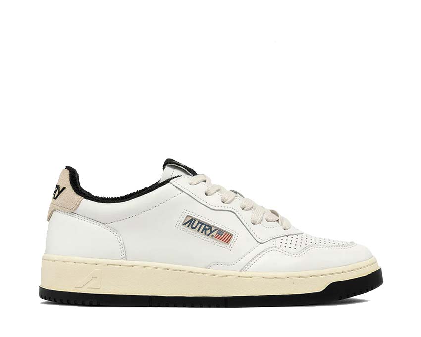 Autry Medalist Low Virgin Sponge White Black — sneaker homme cuir rétro sport