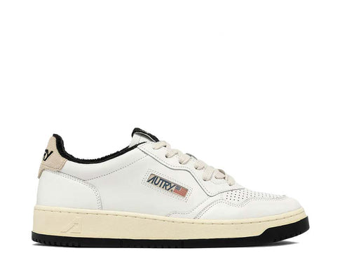Autry Medalist Low Virgin Sponge White Black — sneaker homme cuir rétro sport