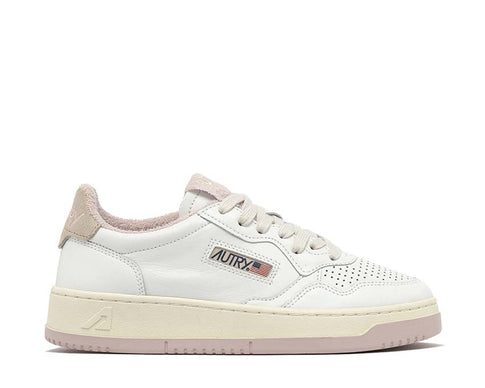 Autry Medalist Low W Virgin Sponge White Powder — Damen-Sneaker Leder Retro Sport