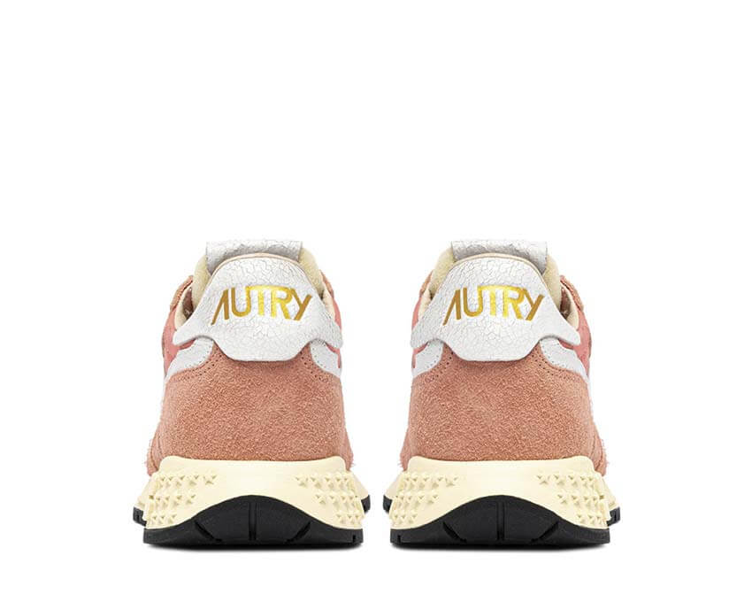 Autry Reelwind Low Melocotón detalle — logo Autry mesh melocotón