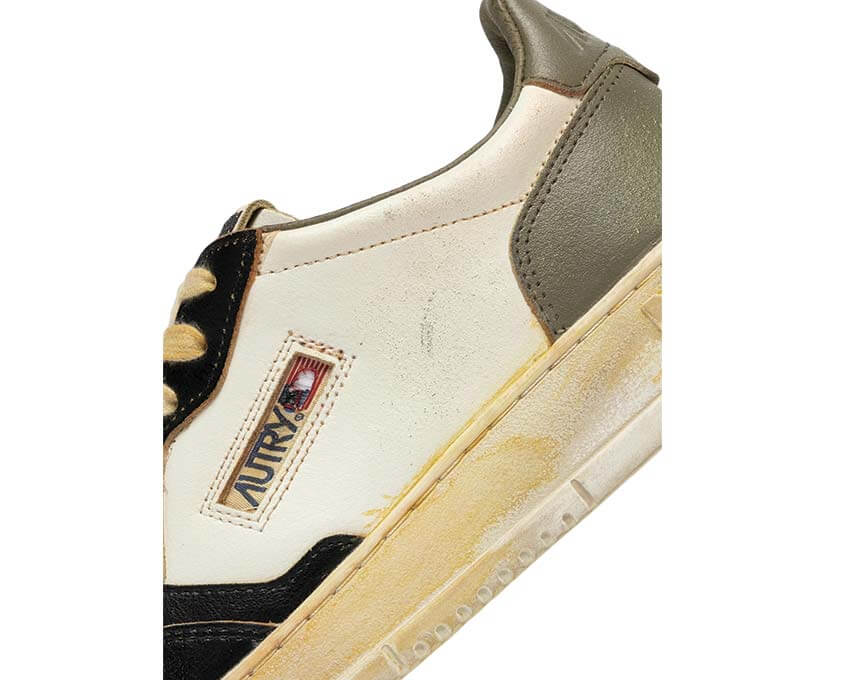 Autry Super Vintage Low Vintage vue latérale — cuir bicolore vieilli premium homme