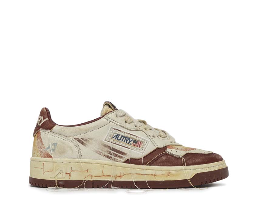 Autry Super Vintage Low — sneaker homme cuir rétro sport coloris tropical