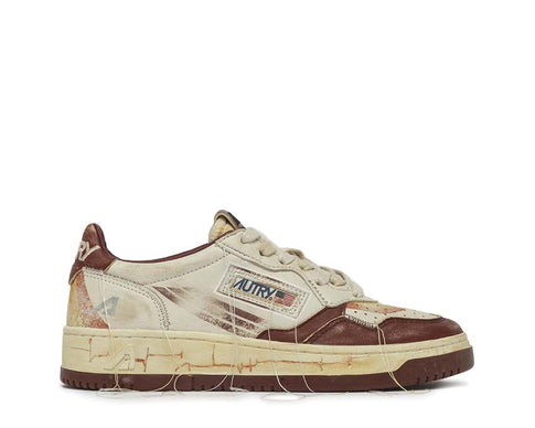Autry Super Vintage Low — sneaker homme cuir rétro sport coloris tropical