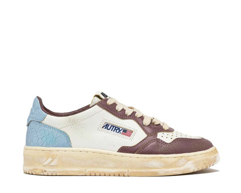 Autry Super Vintage Low Leat White Celestial Retro — sneaker homme cuir