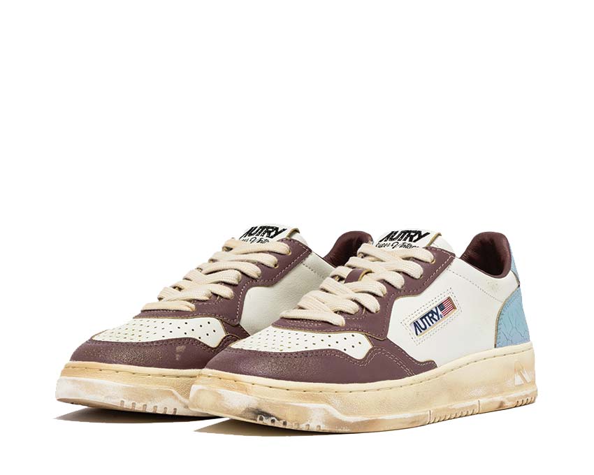 Autry Super Vintage Low Leat White Celestial semelle — semelle gomme