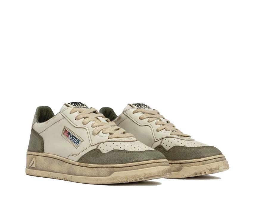 Autry Super Vintage Low Blanc Argent Lézard semelle — semelle gomme vintage