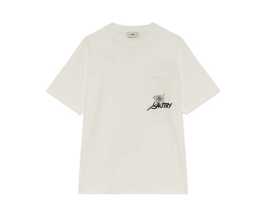 Autry T-Shirt Main Cotton White — t-shirt homme coton blanc logo Autry brodé