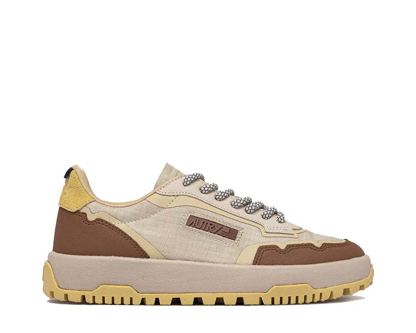 Autry Wildpace Low W Ripstop/Daim Fog/Thru — sneaker femme ripstop daim bicolore