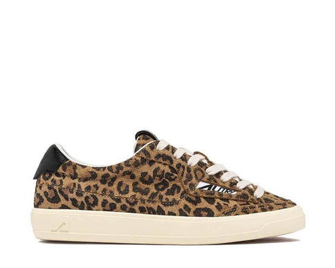 Autry Windscape Low W Léopard — sneakers femme cuir imprimé léopard lifestyle premium