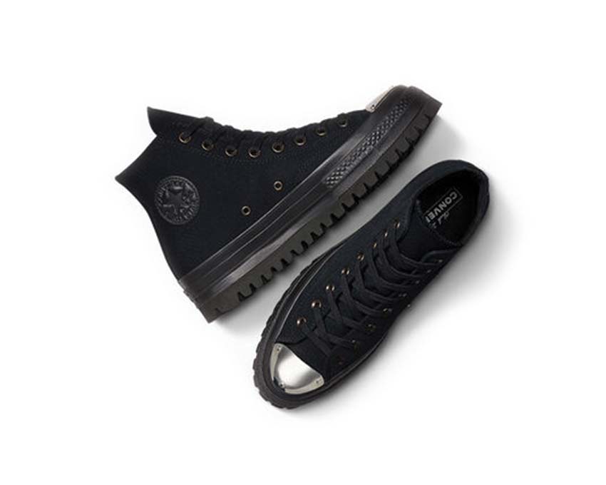 Converse Chuck 70 Canvas Ltd Black/Mono-Meta semelle — semelle vulcanisée noire épaissie