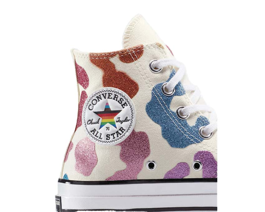 Converse Chuck 70 Hi Pride vue latérale — tige haute toile pride bleu noir