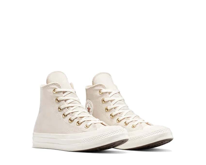 Converse Chuck 70 Hi Light Dune/Egret vue latérale — tige haute toile sable beige