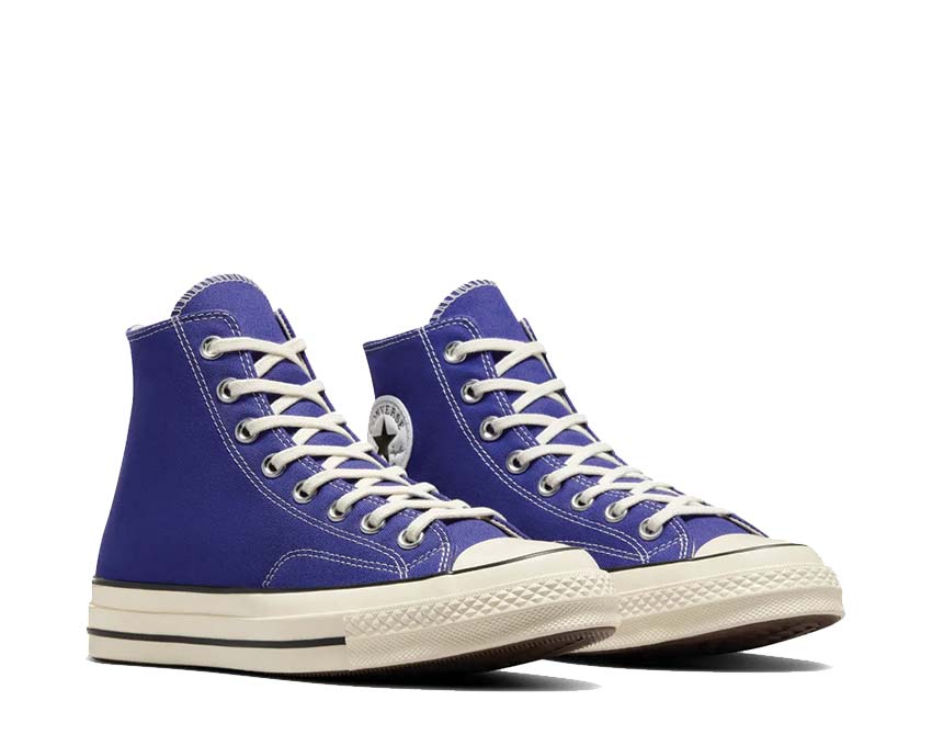 Converse Chuck 70 Hi Night Indigo/Egret Lilac side view — high indigo soft lilac canvas