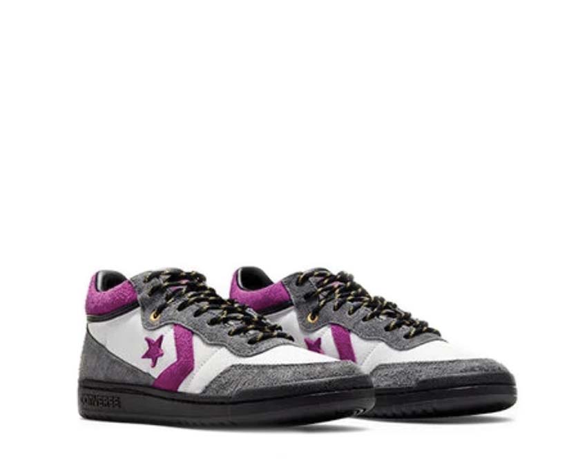 Converse Fastbreak Pro Mid Dark Matter Charcoal vue latérale — tige mi-haute basketball charbon