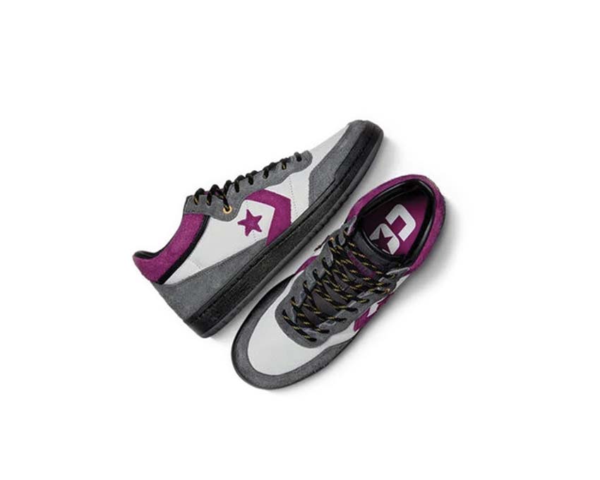 Converse Fastbreak Pro Mid Dark Matter Charcoal détail — cuir charbon Fastbreak Pro
