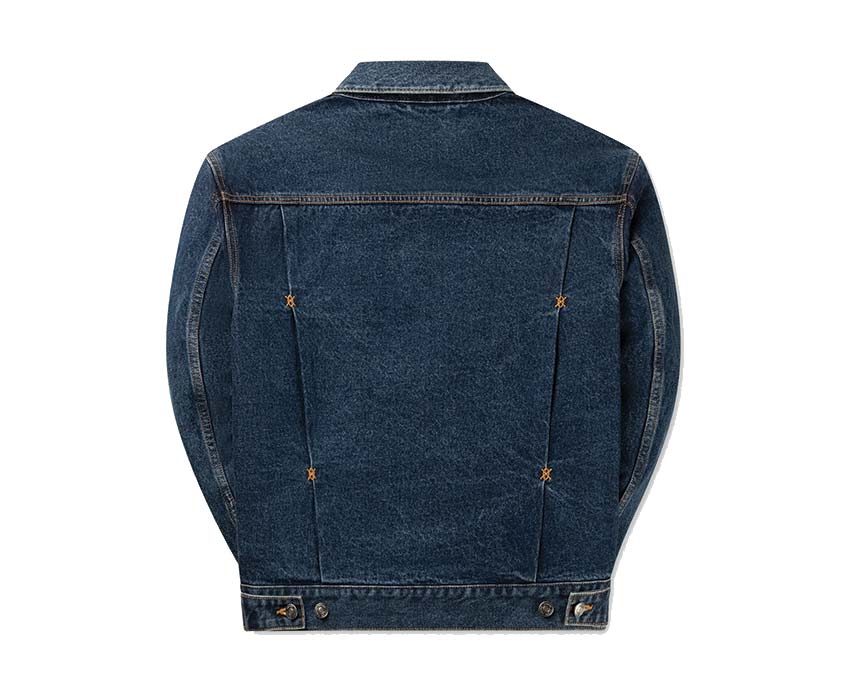 Daily Paper Bomi Denim Jacket Blue Seitenansicht — Rücken zweifarbiges Denim