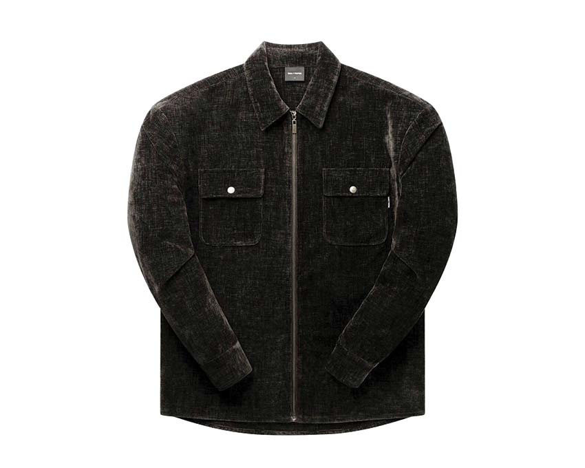 Daily Paper Hakim Velvet Shirt Black — camicia unisex velluto maniche lunghe