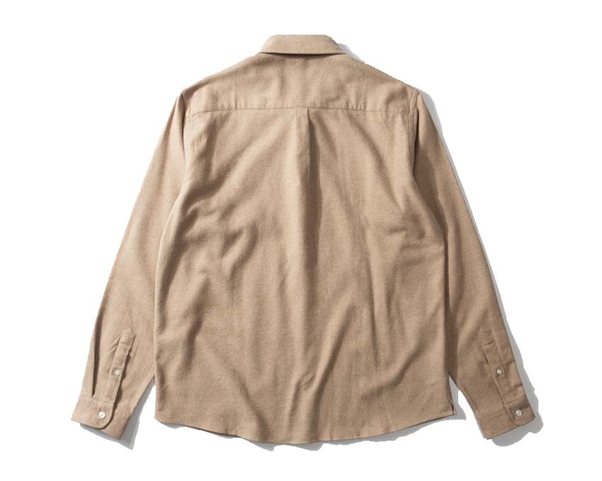 Edmmond Studios 10 Years Shirt Plain Brown vue latérale — coupe droite boutonnée