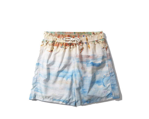Edmmond Studios Beach Day Shorts Plain Blue — short uomo cotone spiaggia