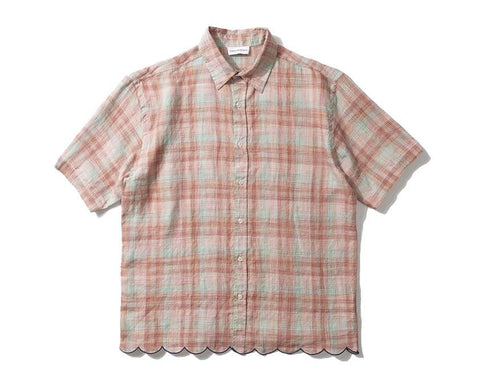 Edmmond Studios Crafty Shirt blue — men's shirt with artisan pattern in cotton