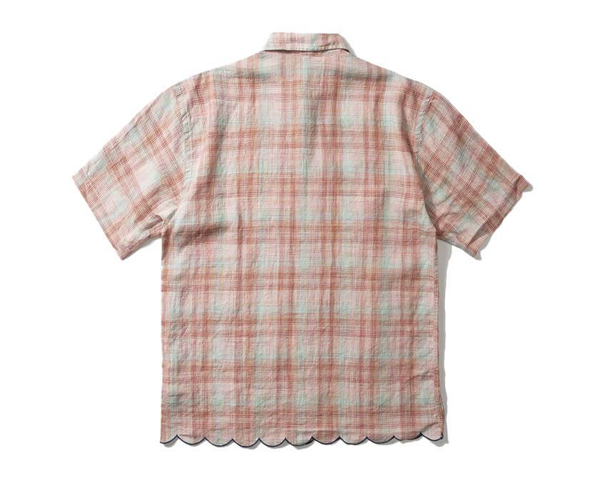 Edmmond Studios Crafty Shirt blue side view — collar and sleeves detail