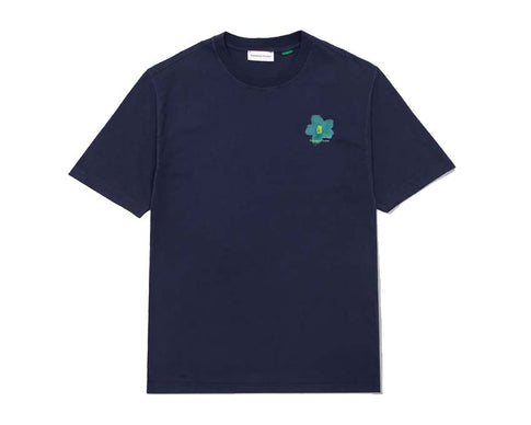 Edmmond Studios Garden Tee Plain Navy — Unisex-T-Shirt Baumwolle Garten-Motiv