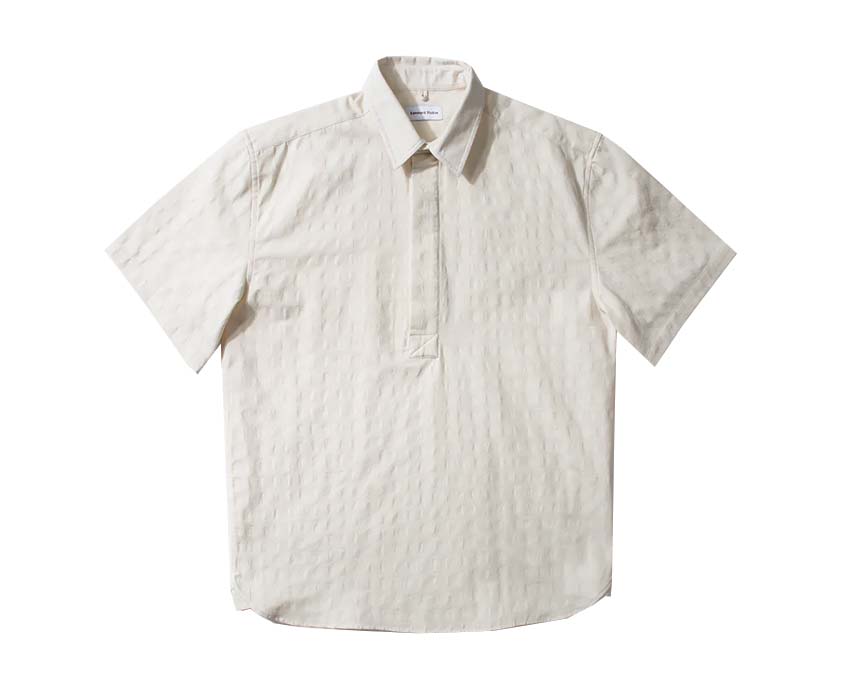 Edmmond Studios Giorgios Short Sleeve Off White — chemise unisexe coton manches courtes