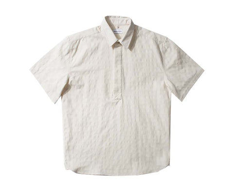 Edmmond Studios Giorgios Short Sleeve Off White — chemise unisexe coton manches courtes