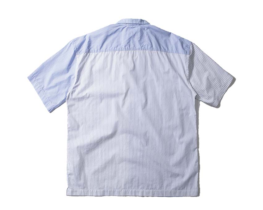 Edmmond Studios Happy Hour Shirt Light Blue détail — col et logo brodé
