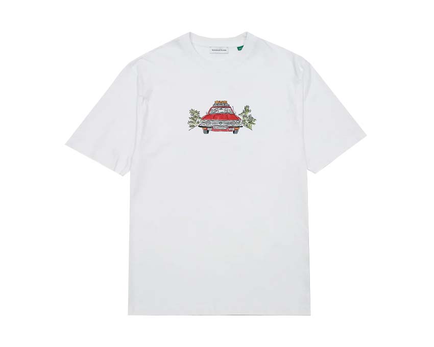 Edmmond Studios Holiday Auto White — t-shirt unisex cotone stampa auto