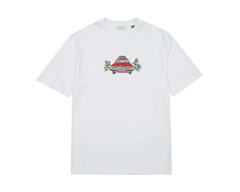 Edmmond Studios Holiday Auto White — t-shirt unisex cotone stampa auto