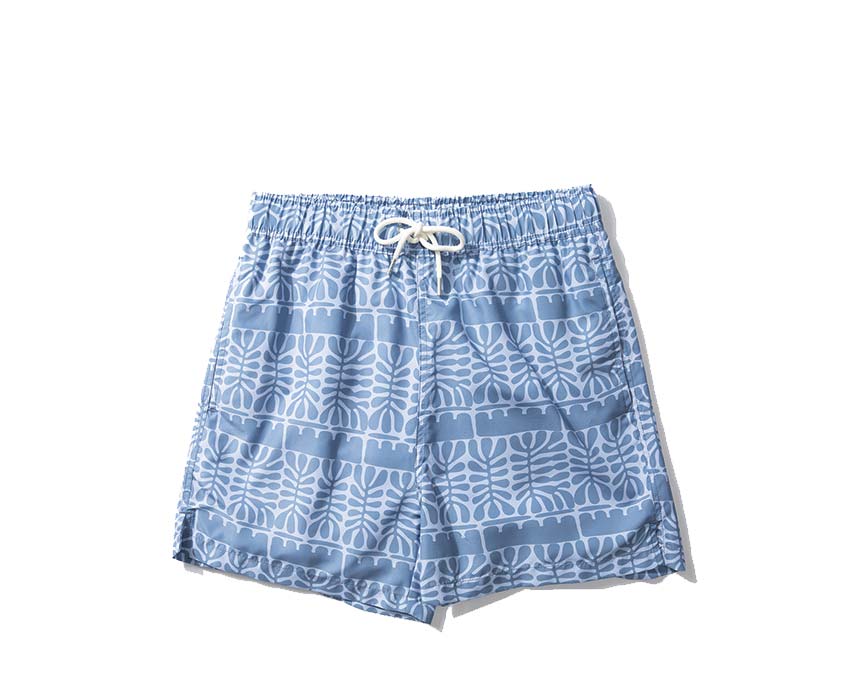 Edmmond Studios Leaves Shorts Plain Steel — Unisex Short Baumwolle Blätter-Motiv