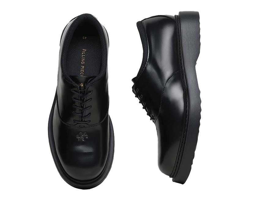 Filling Pieces Bulky Derby Black dettaglio — cuciture derby premium