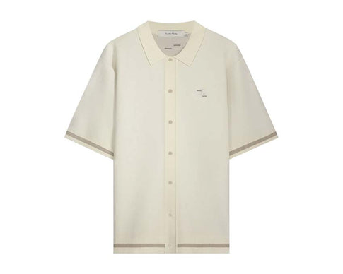Filling Pieces Knit Shirt Classic Blanc Antique — chemise tricot Filling Pieces blanc cassé