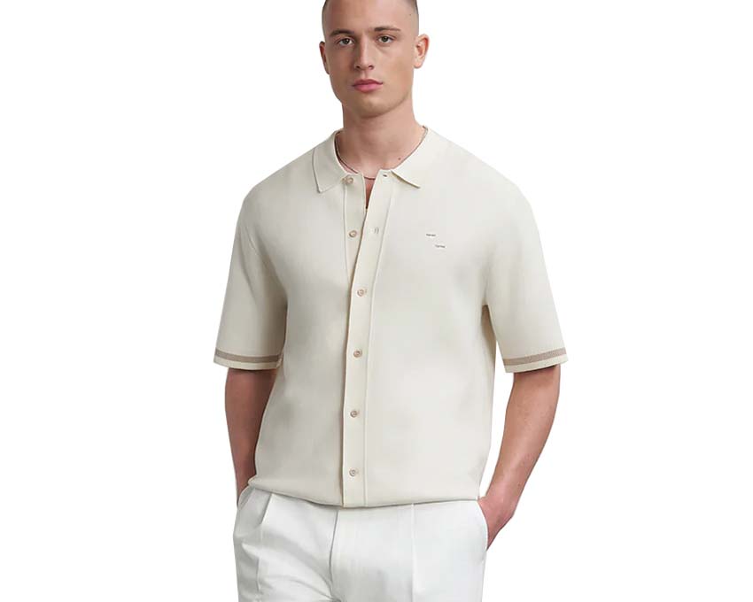 Filling Pieces Knit Shirt Classic dos — dos chemise tricot blanc cassé Amsterdam
