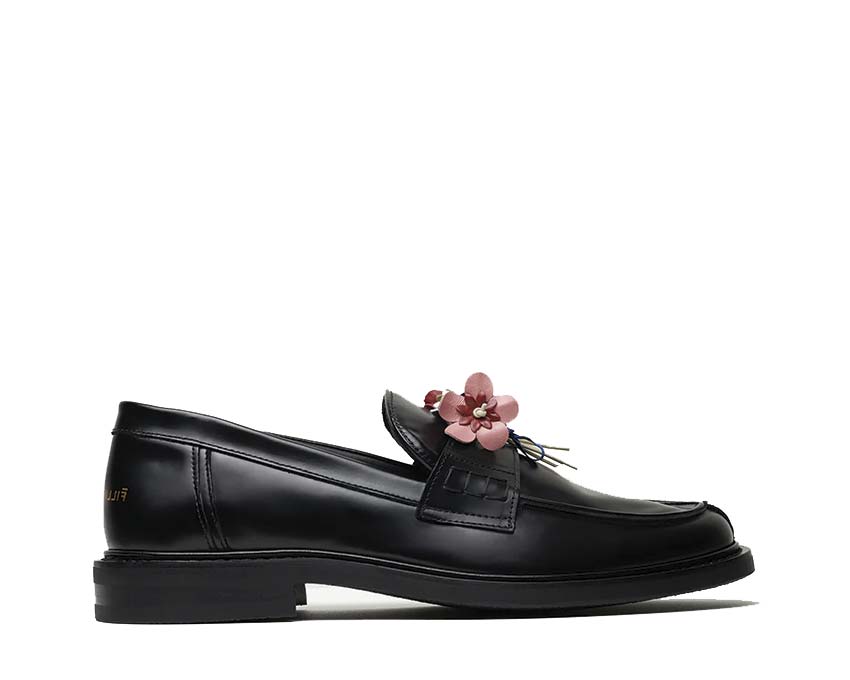 Filling Pieces Loafer Bouquet Black — Unisex-Loafer Leder Luxus floral