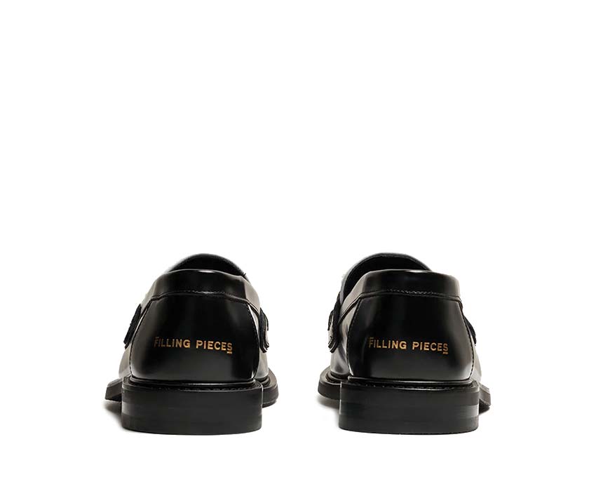 Filling Pieces Loafer Generations Black dettaglio — finiture pelle lusso olandese