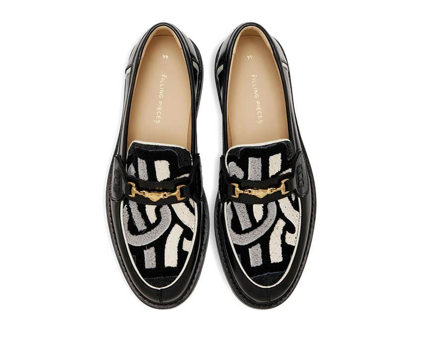 Filling Pieces Loafer Gowtu Black Grey Detail — Gowtu Verarbeitung