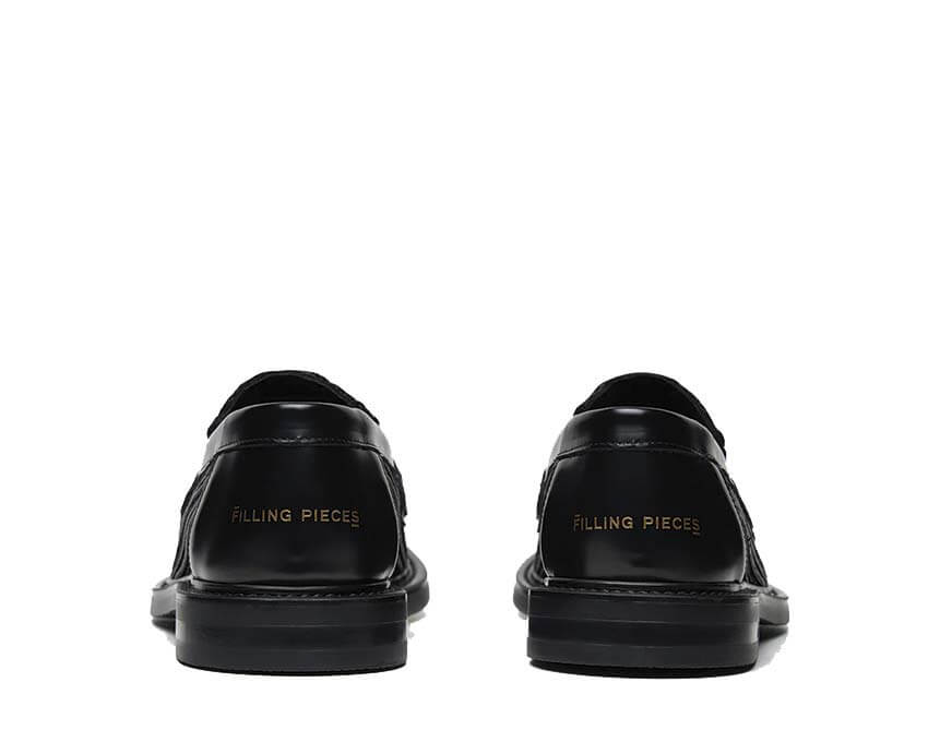 Filling Pieces Loafer Panier Black semelle — semelle cuir cousue