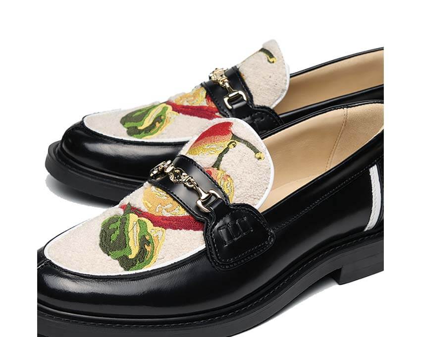 Filling Pieces Loafer Pepper Seitenansicht — gepfeffertes Narben-Leder
